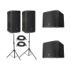2 Speakers and 2 subwoofers package