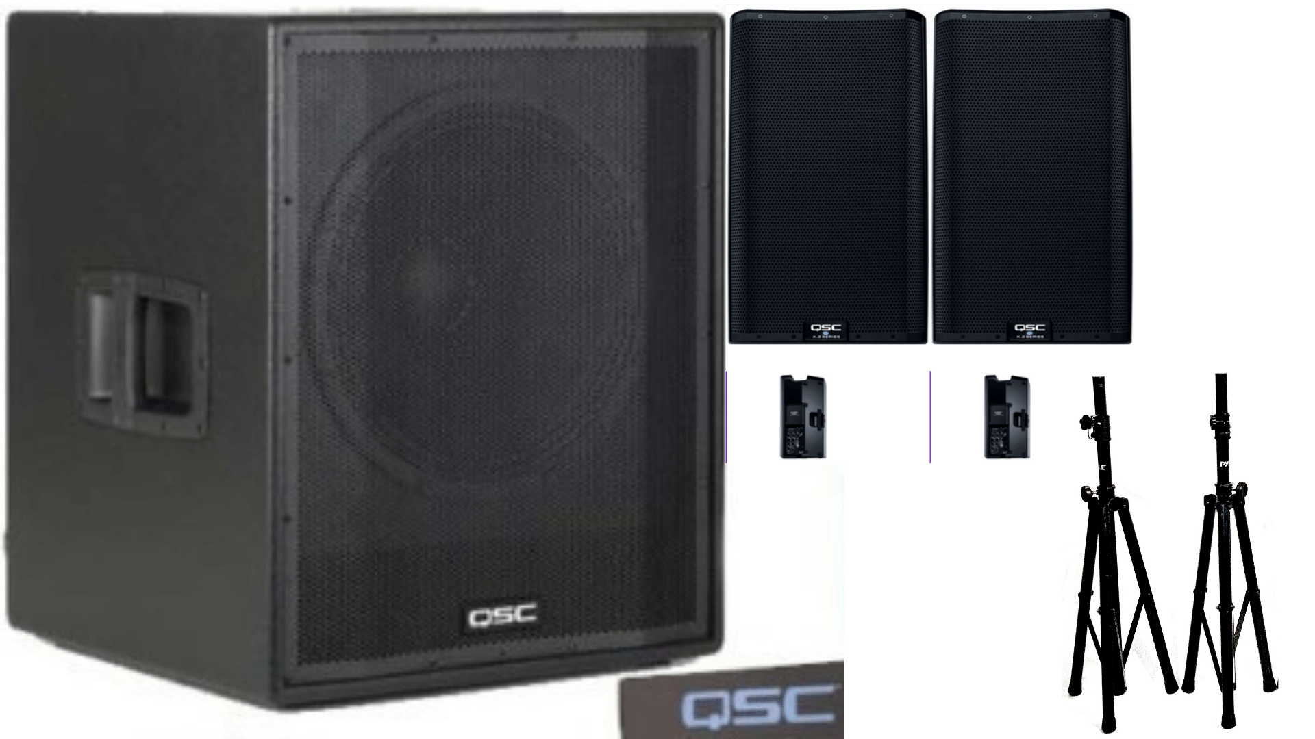 (2) QSC K12.2 Tops & (1) QSC HPR 181i Subwoofer Powered Speakers Package
