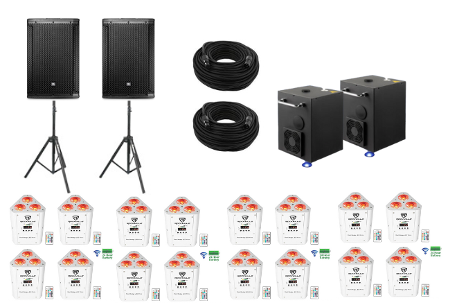 Uplights, Cold Spaklers and Speaker Package with Onsite Tech