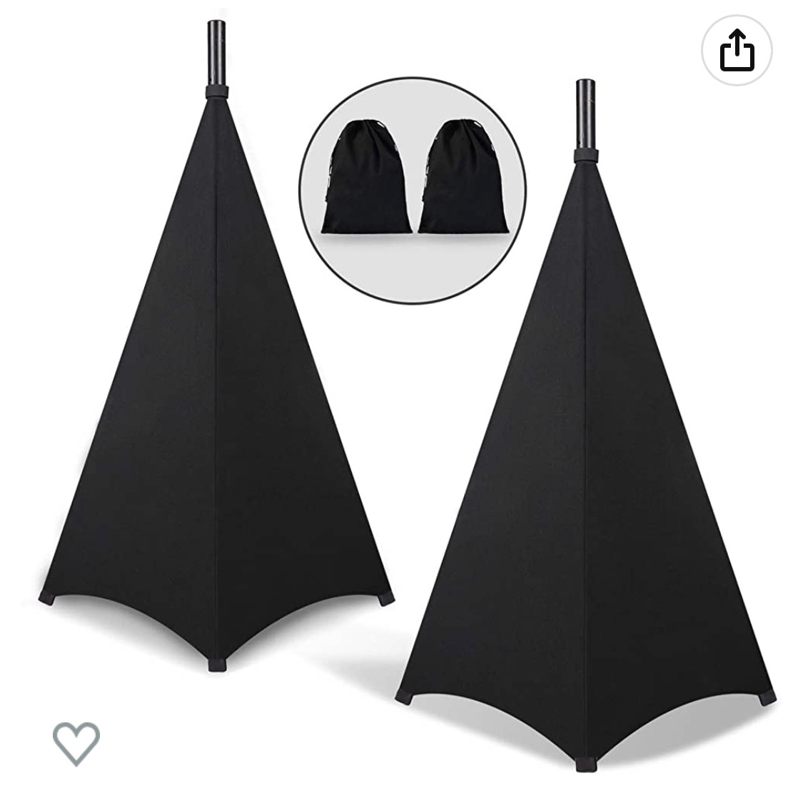 Black Speaker Tripod Scrim Cover for Speaker/Lighting