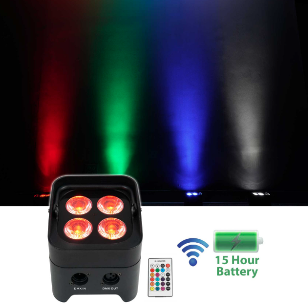 Rockville Best PAR 50 Battery Par Can Wash Up-Lights w/Wireless DMX+RGBWA+UV W/Backpack