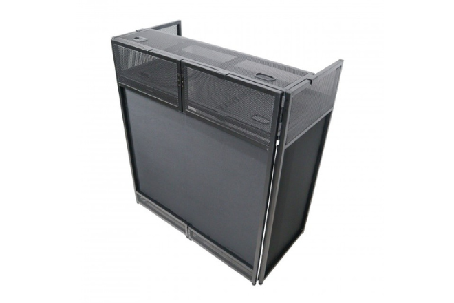 ProX Vista DJ Booth Table with Scrim Kit - Black Metal